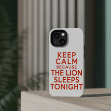 DistinctInk ToughCase for Apple iPhone, Compatible with MagSafe Charging - Keep Calm The Lion Sleeps Tonight