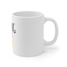 DistinctInk Glossy White Coffee / Tea Mug - Bowling and Beer