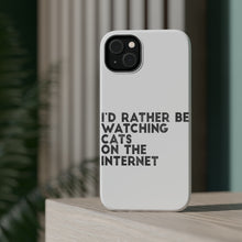 DistinctInk ToughCase for Apple iPhone, Compatible with MagSafe Charging - Rather Be Watch Cats On The Internet