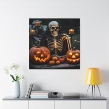 DistinctInk Canvas Wall Art with Skellington's Spooky Soiree for Halloween