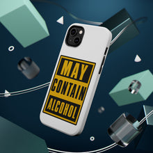DistinctInk ToughCase for Apple iPhone, Compatible with MagSafe Charging - May Contain Alcohol Warning Sign