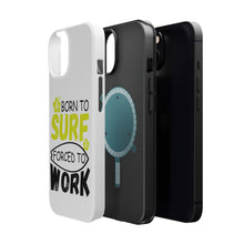 DistinctInk ToughCase for Apple iPhone, Compatible with MagSafe Charging - Born to Surf Forced to Work