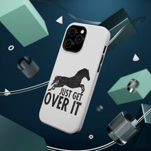 DistinctInk ToughCase for Apple iPhone, Compatible with MagSafe Charging - Just Get Over It - Horse Jump