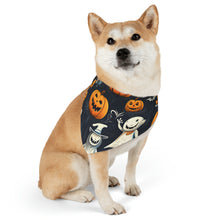 DistinctInk Adjustable Pet Banana Collar with The Halloween Spell Design for Halloween