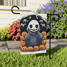 DistinctInk Garden & House Banner / Flag with Skeleton Ghost and Pumpkin Design for Halloween