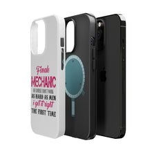 DistinctInk ToughCase for Apple iPhone, Compatible with MagSafe Charging - Female Mechanic Get It Right the First Time