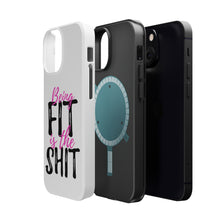 DistinctInk ToughCase for Apple iPhone, Compatible with MagSafe Charging - Being Fit is the $hit