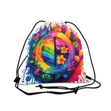 DistinctInk Drawstring Bag Backpack with The Road to Fulfillment Design for LGBTQ+ Pride