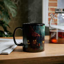 DistinctInk Black Coffee Mug - Trick or Treat Fun for Halloween