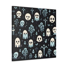 DistinctInk Canvas Wall Art with Ghastly Skeletal Shadows for Halloween