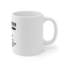 DistinctInk Glossy White Coffee / Tea Mug - Rules of the Kitchen - Chef Is Right