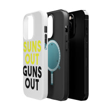 DistinctInk ToughCase for Apple iPhone, Compatible with MagSafe Charging - Suns Out, Guns Out