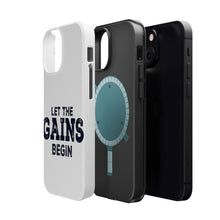 DistinctInk ToughCase for Apple iPhone, Compatible with MagSafe Charging - Let the Gains Begin