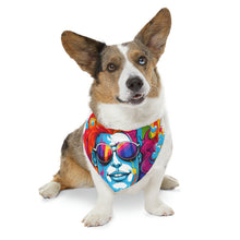 DistinctInk Adjustable Pet Banana Collar with Leading with Courage and Grace Design for LGBTQ+ Pride