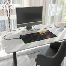 DistinctInk LED Gaming Mouse Pad with Ghostly Ghouls in the Graveyard Design for Halloween