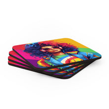 DistinctInk (Set of 4) Corkwood Coasters with Living a Full Life Design for LGBTQ+ Pride