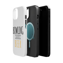 DistinctInk ToughCase for Apple iPhone, Compatible with MagSafe Charging - Bowling and Beer