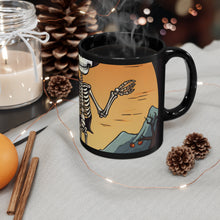 DistinctInk Black Coffee Mug - Skelefun Halloween for Halloween