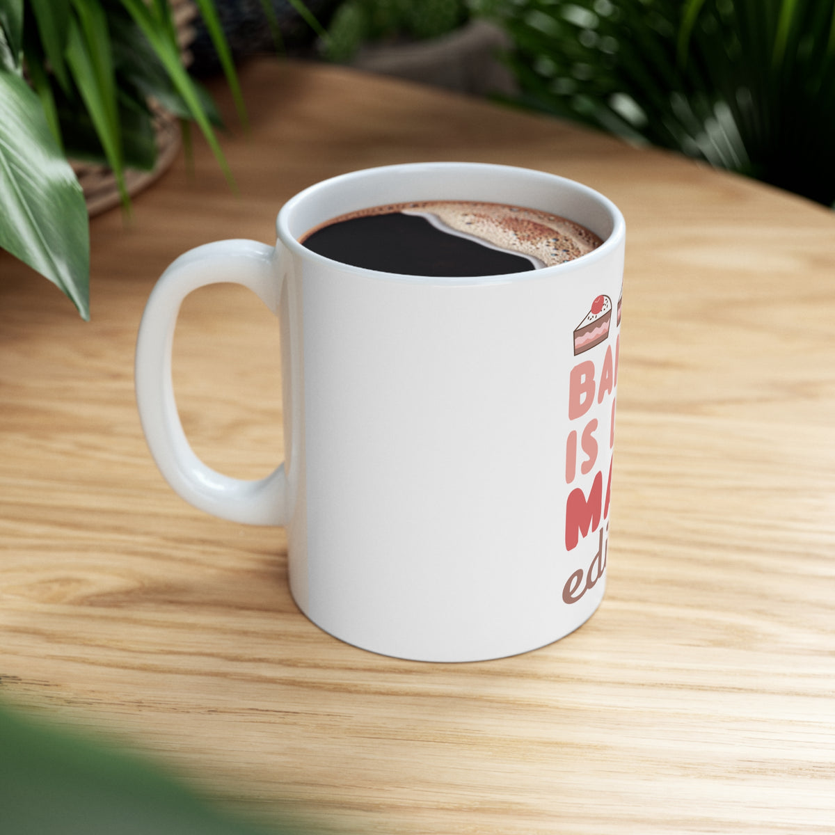 Glossy White Coffee / Tea Mug - Baking is Love Made Edible, view 8