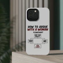 DistinctInk ToughCase for Apple iPhone, Compatible with MagSafe Charging - How To Argue With a Woman Flowchart