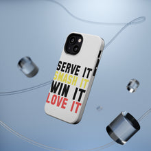 DistinctInk ToughCase for Apple iPhone, Compatible with MagSafe Charging - Serve It Smash It Win It Love It Tennis