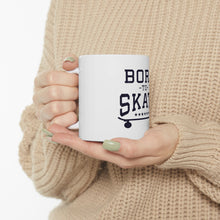DistinctInk Glossy White Coffee / Tea Mug - Born to Skate - Skating