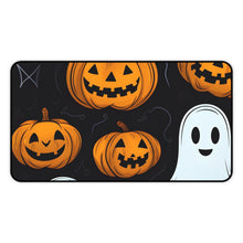 DistinctInk Desk Mat with Ghost Skeleton Cartoon Pumpkin Design for Halloween