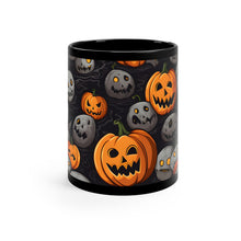 DistinctInk Black Coffee Mug - Haunted Harvest Time for Halloween