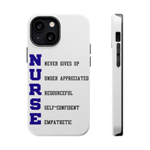 DistinctInk ToughCase for Apple iPhone, Compatible with MagSafe Charging - Nurse Never Gives Up