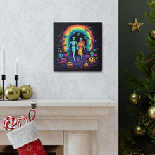 DistinctInk Canvas Wall Art with The Enduring Beauty of Writing for Halloween LGBTQ+ Pride