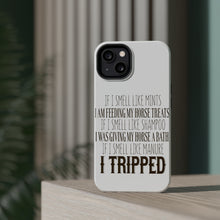 DistinctInk ToughCase for Apple iPhone, Compatible with MagSafe Charging - Smell Like Horse Treats, Shampoo, Manure