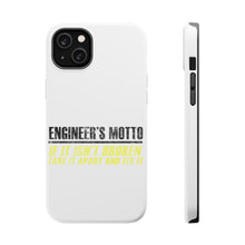 DistinctInk ToughCase for Apple iPhone, Compatible with MagSafe Charging - Engineer's Motto If Isn't Broken Fix It