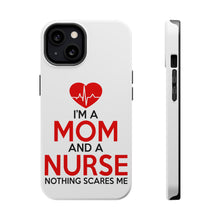 DistinctInk ToughCase for Apple iPhone, Compatible with MagSafe Charging - Mom and a Nurse Nothing Scares Me