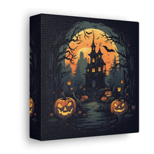 DistinctInk Canvas Wall Art with Spooky Trick or Treating for Halloween
