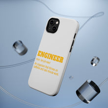 DistinctInk ToughCase for Apple iPhone, Compatible with MagSafe Charging - Engineer Definition - Caffeine and Last Minute