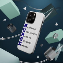 DistinctInk ToughCase for Apple iPhone, Compatible with MagSafe Charging - Nurse Never Gives Up