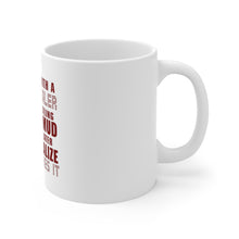 DistinctInk Glossy White Coffee / Tea Mug - Arguing with Casino Dealer Like Pink in Mud