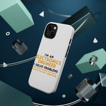 DistinctInk ToughCase for Apple iPhone, Compatible with MagSafe Charging - I'm an Electronics Engineer I Solve Problems