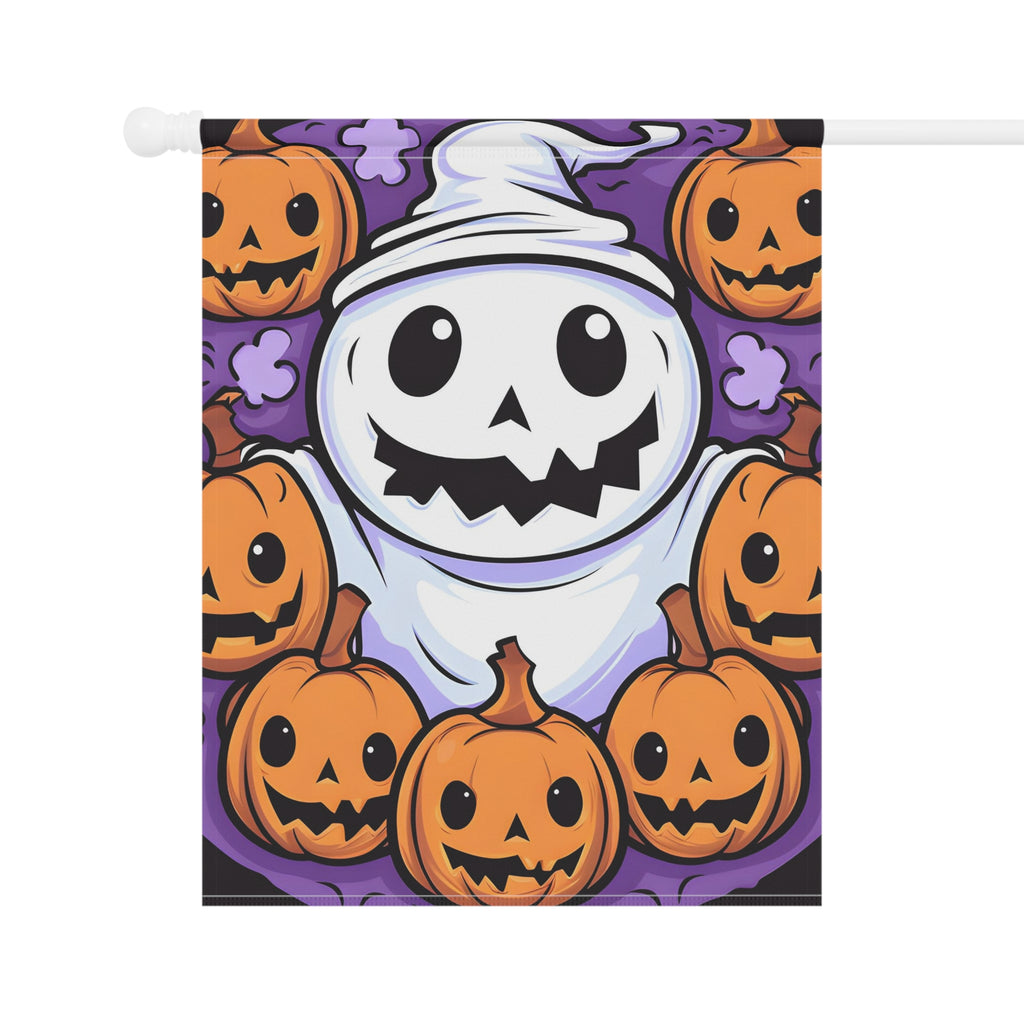Garden & House Banner / Flag with Ghost Skeleton Pumpkins Design for Halloween, view 7