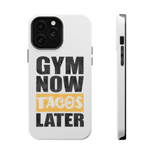 DistinctInk ToughCase for Apple iPhone, Compatible with MagSafe Charging - Gym Now Tacos Later