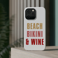 DistinctInk ToughCase for Apple iPhone, Compatible with MagSafe Charging - Beach Bikini & Wine