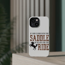 DistinctInk ToughCase for Apple iPhone, Compatible with MagSafe Charging - Climb into the Saddle, Ready for a Ride