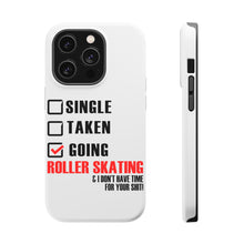 DistinctInk ToughCase for Apple iPhone, Compatible with MagSafe Charging - Single Taken Going Roller Skating