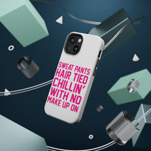 DistinctInk ToughCase for Apple iPhone, Compatible with MagSafe Charging - Sweat Pants Hair Tied Chillin' With No Make Up On