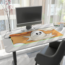 DistinctInk LED Gaming Mouse Pad with Ghostly Skeleton Pumpkin Patch Design for Halloween