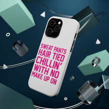 DistinctInk ToughCase for Apple iPhone, Compatible with MagSafe Charging - Sweat Pants Hair Tied Chillin' With No Make Up On