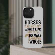 DistinctInk ToughCase for Apple iPhone, Compatible with MagSafe Charging - Horses Make My Life Whole