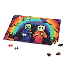 DistinctInk Jigsaw Puzzle with Living Life to the Fullest Design for Halloween  LGBTQ+ Pride