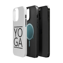 DistinctInk ToughCase for Apple iPhone, Compatible with MagSafe Charging - Yoga Black Word Art