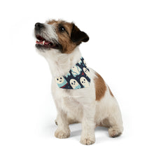 DistinctInk Adjustable Pet Banana Collar with Skelephants and Ghostly Ghouls Design for Halloween